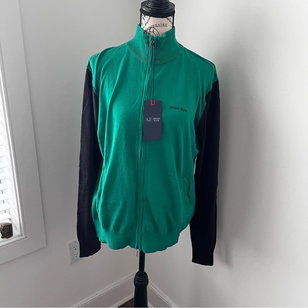 NWT Armani Jeans Zip Up sweater Size XL